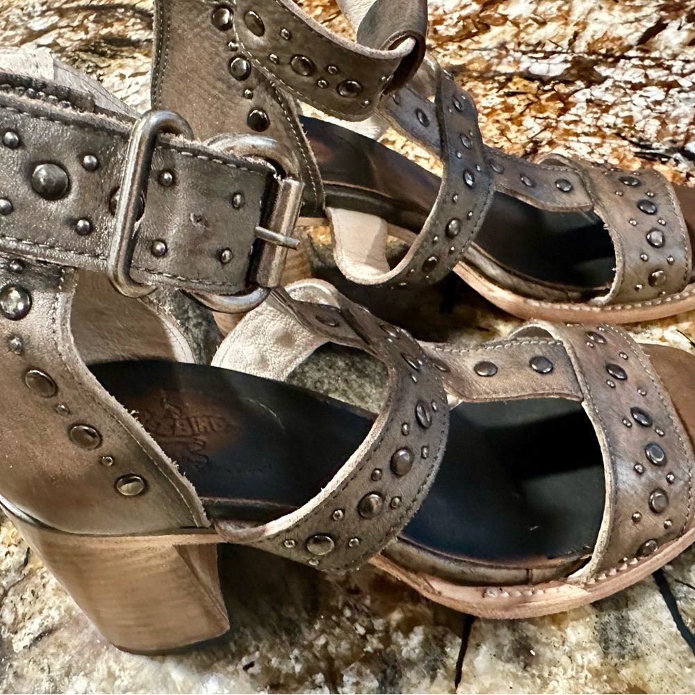 Freebird Metallic Studded Heels